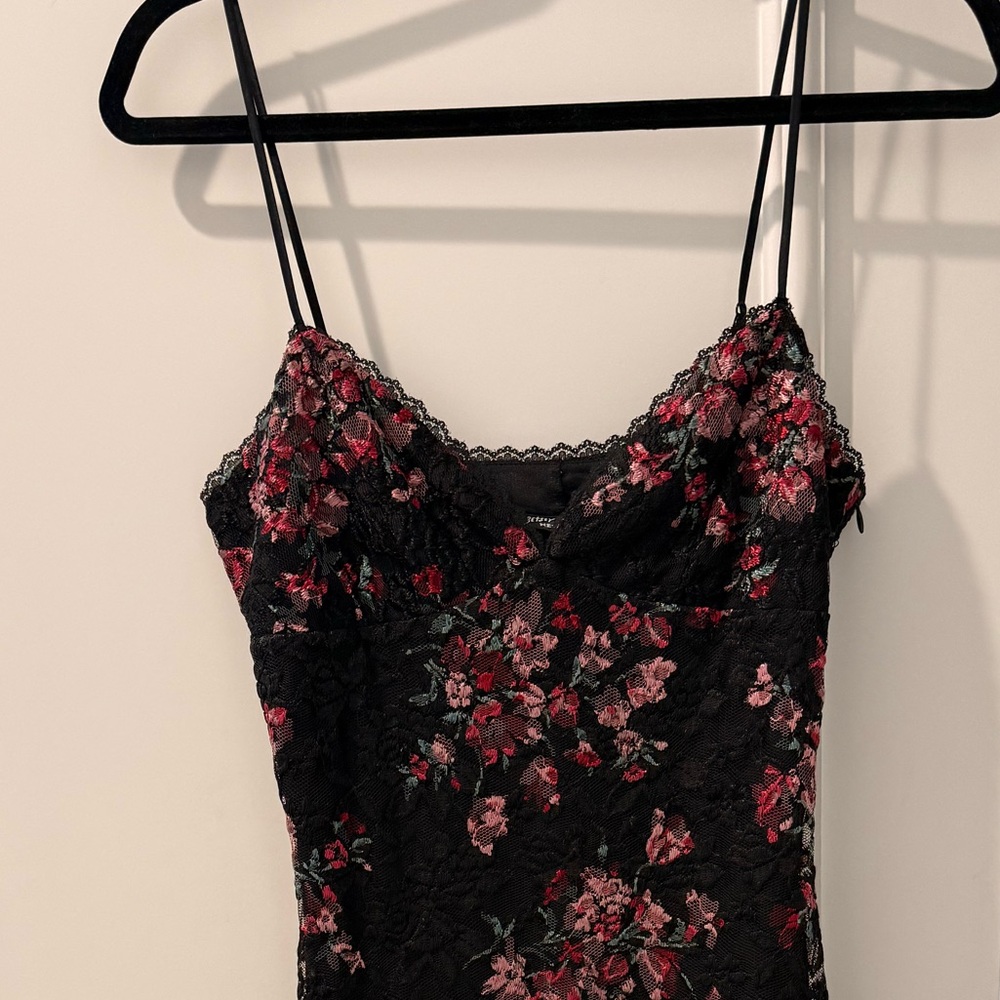 Betsey Johnson New York Vintage Black Floral Dress - Picture 4 of 5